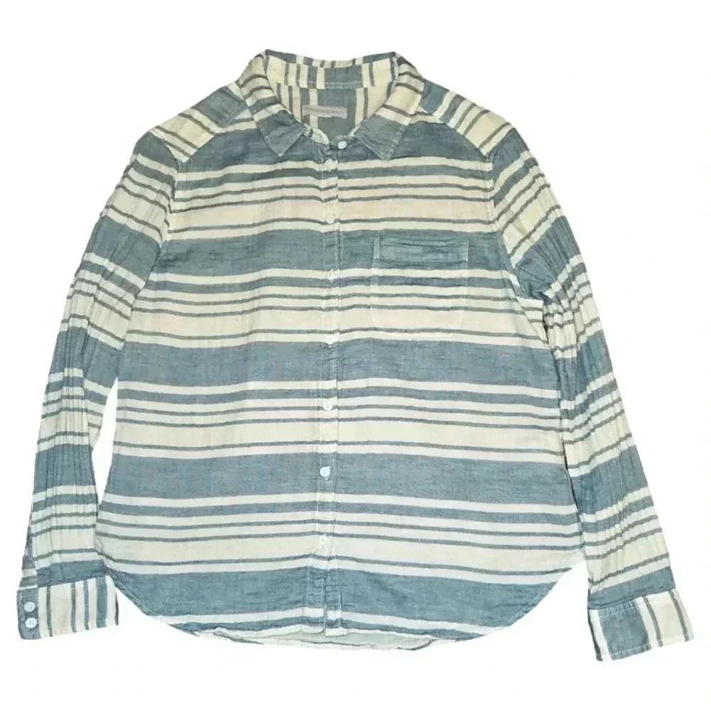 Outerknown Costa Gauzy Button Down Shirt Small